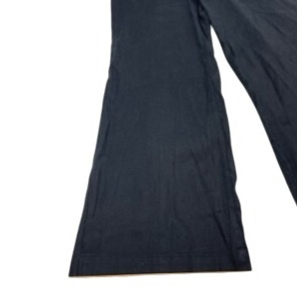 Anthropologie Wide Leg Pants Black Linen Blend US 10 Button Tie Waist Casual - Picture 7 of 11